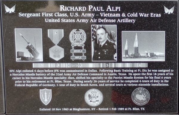 RICHARD PAUL ALPI WAR MEMORIAL PLAQUE