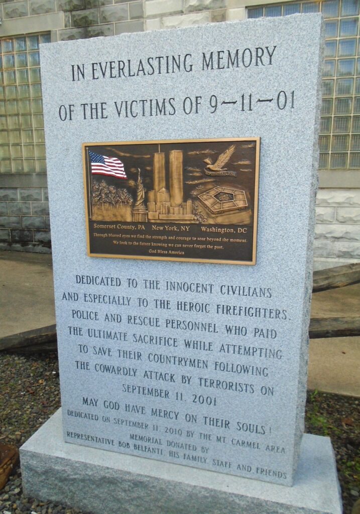 IN EVERLASTING MEMORY OF THE VICTIMS OF 9-11-01 MEMORIAL