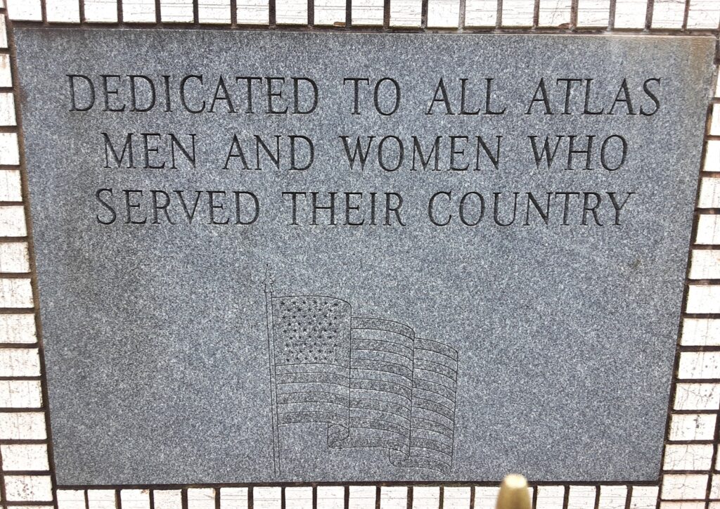 ATLAS FIRE COMPANY NO. 1 ALL VETERANS MEMORIAL STONE