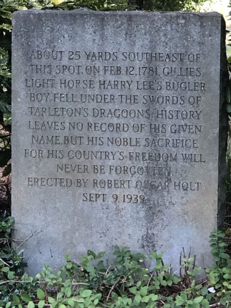 GILLES, LIGHT HORSE HARRY LEE’S BUGLER BOY MEMORIAL