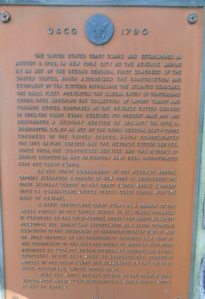 USCG 1790 WAR MEMORIAL PLAQUE