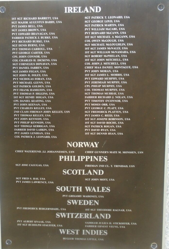 IMMIGRANT MEDAL OF HONOR RECIPIENTS WAR MEMORIAL PLAQUE B