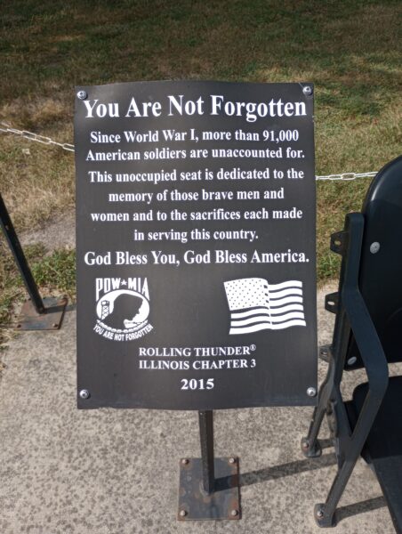 NEWTON YOU ARE NOT FORGOTTEN WAR MEMORIAL CHAIR PLAQUE