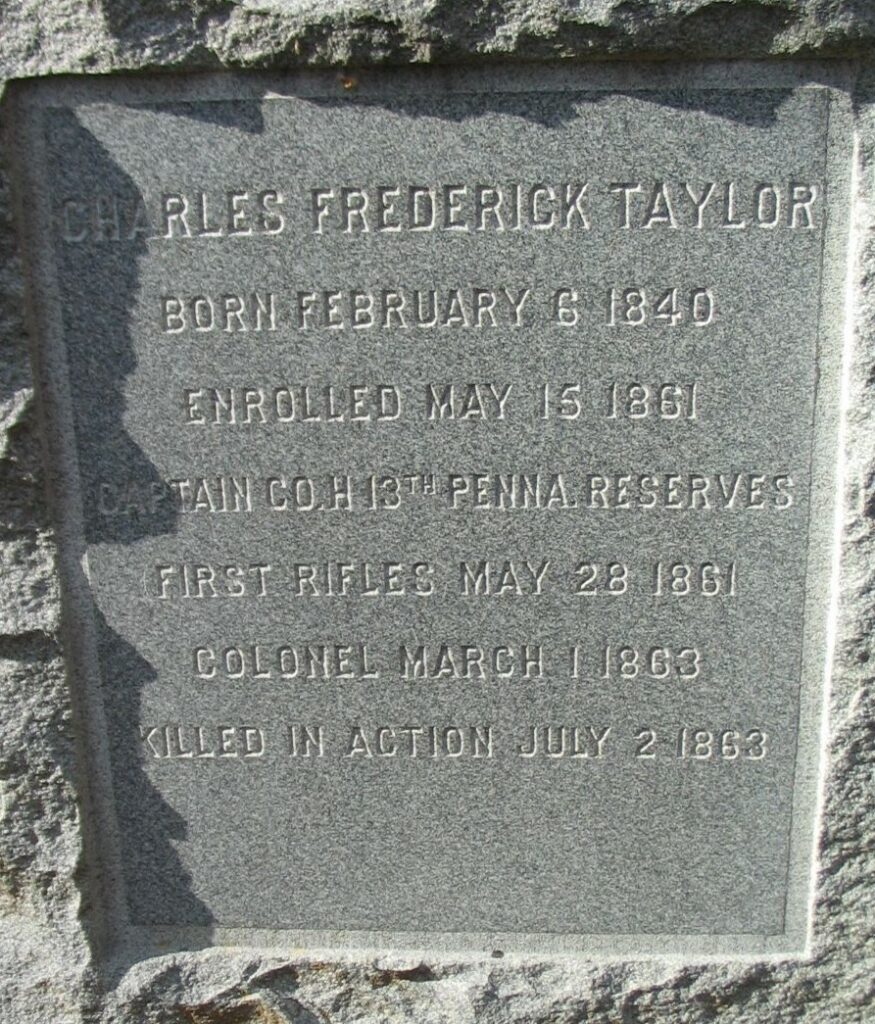 CHARLES FREDERICK TAYLOR WAR MEMORIAL BACK
