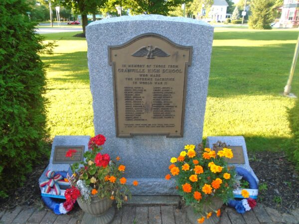 GRANVILLE HIGH SCHOOL SUPREME SACRIFICE WAR MEMORIAL