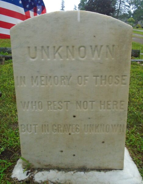 UNION CEMETERY UNKNOWN WAR MEMORIAL