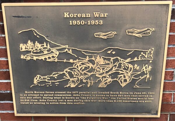 ASHE COUNTY ALL WARS VETERANS MEMORIAL PLAQUE G