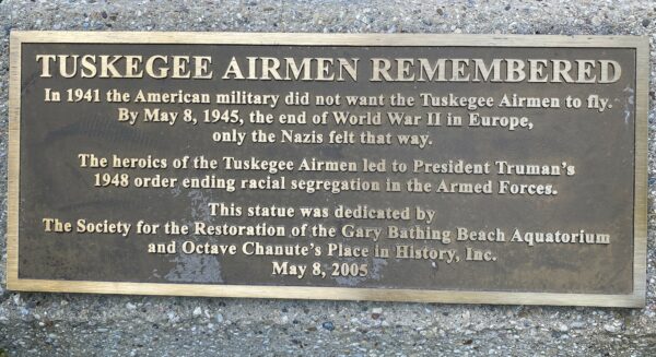 TUSKEGEE AIRMAN REMEMBERED WAR MEMORIAL PLAQUE