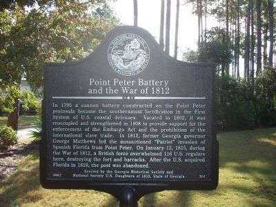 POINT PETER BATTERY AND THE WAR OF 1812 MEMORIAL MARKER