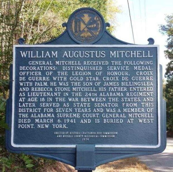 WILLIAM AUGUSTUS MITCHELL MEMORIAL MARKER BACK