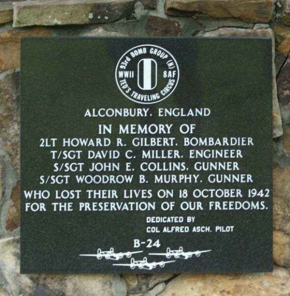 93RD BOMB GROUP (H) B-24 WAR MEMORIAL PLAQUE