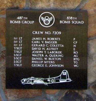 CREW NO. 7209 B-17 MEMORIAL PLAQUE
