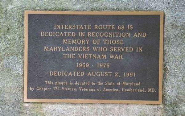 INTERSTATE ROUTE 68 MARYLAND VIETNAM WAR MEMORIAL