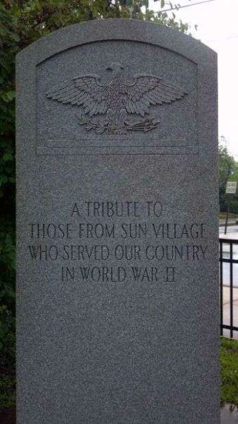 SUN VILLAGE WORLD WAR II MEMORIAL CENTER STONE