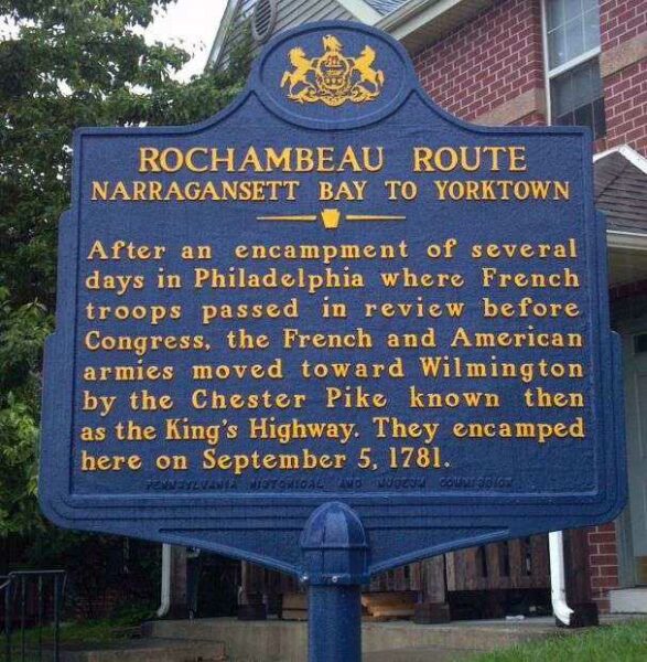 ROCHAMBEAU ROUTE WAR MEMORIAL MARKER