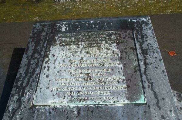 NOTRE DAME WAR MEMORIAL PLAQUE