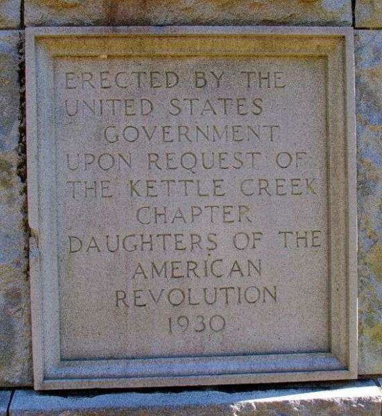 BATTLE OF KETTLE CREEK WAR MEMORIAL STONE A
