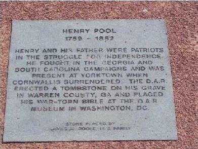 HENRY POOL WAR MEMORIAL PAVER
