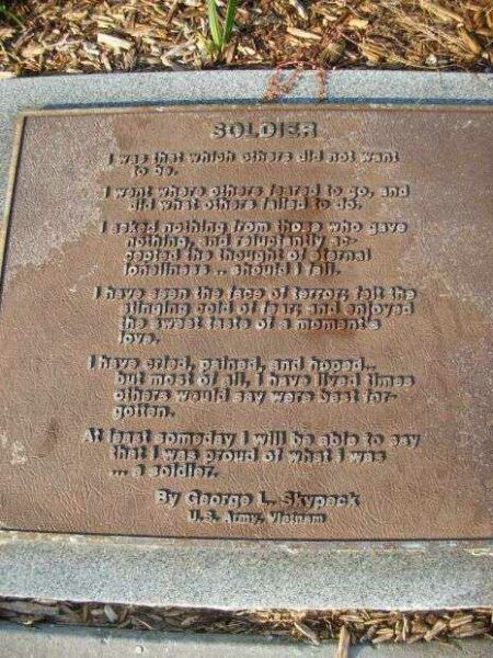 PINELLAS COUNTY SOLDIER MEMORIAL PLAQUE