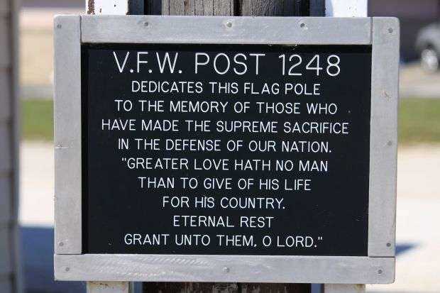 V.F.W. POST 1248 MEMORIAL FLAGPOLE PLAQUE