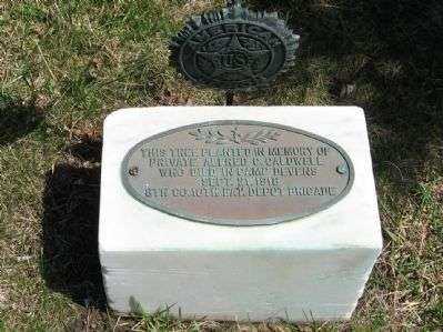 PVT. ALFRED C. CALDWILL STREET TREE MEMORIAL PLAQUE