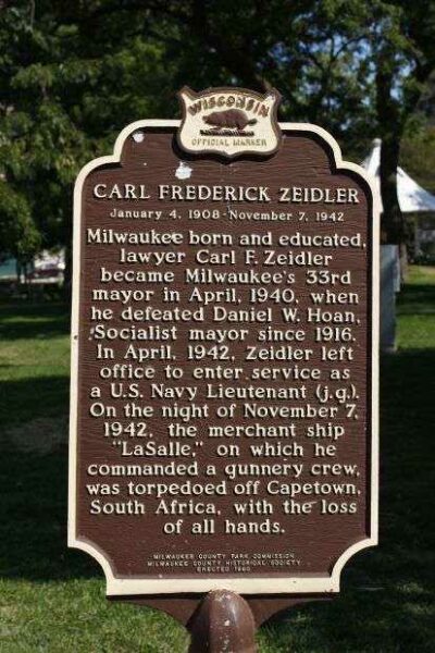 CARL FREDERICK ZEIDLER WAR MEMORIAL MARKER