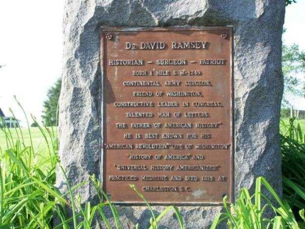 DR. DAVID RAMSEY REVOLUTIONARY WAR MEMORIAL PLAQUE