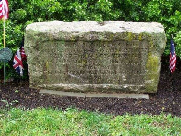 IN MEMORY OF THOSE WHO FELL IN THE BATTLE OF BRANDYWINE MEMORIAL