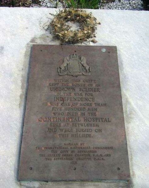 AN UNKNOWN SOLDIER IN THE WAR FOR INDEPENDENCE MEMORIAL PLAQUE