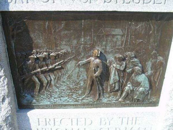 MAJOR GENERAL FRIEDRICH WILHELM BARON VON STEUBEN MEMORIAL STATUE BAS-RELIEF
