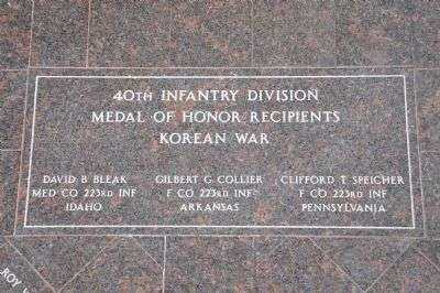 40TH INFANTRY DIVISION KOREAN WAR MEDAL OF HONOR MEMORIAL PAVER
