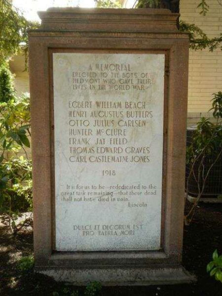 PIEDMONT WORLD WAR I MEMORIAL