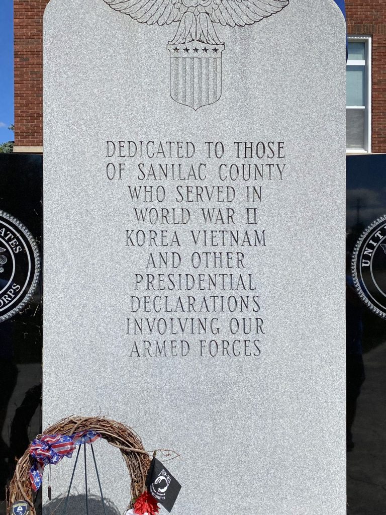SANILAC COUNTY WAR VETERANS MEMORIAL CENTER STONE