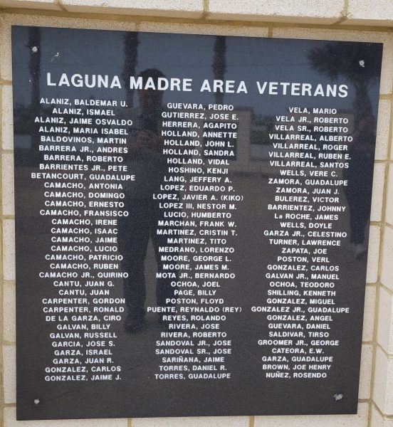 LAGUNA MADRE AREA VETERANS’ PARK WALLS OF HONOR PLAQUE D