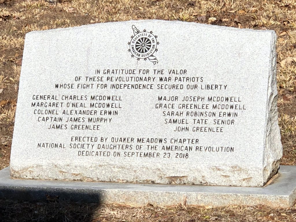 QUAKER MEADOWS CEMETERY REVOLUTIONARY WAR MEMORIAL