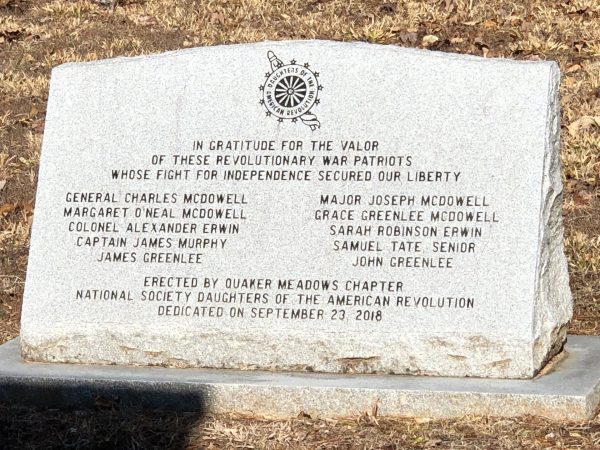 QUAKER MEADOWS CEMETERY REVOLUTIONARY WAR MEMORIAL