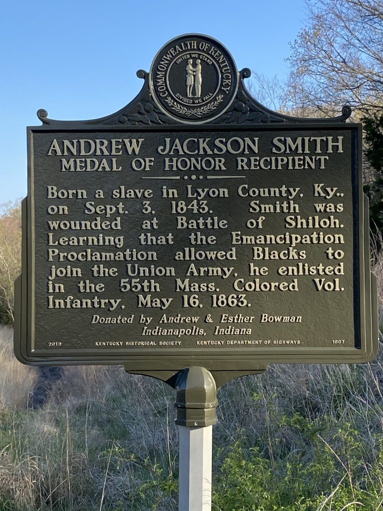 ANDREW JACKSON SMITH MEDAL OF HONOR RECIPIENT WAR MEMORIAL MARKER FRONT