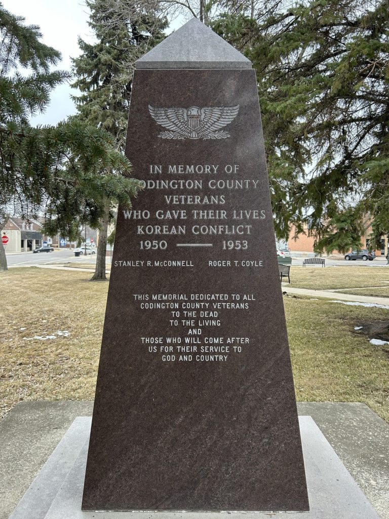 CODINGTON COUNTY SUPREME SACRIFICE WAR VETERANS MEMORIAL SIDE C