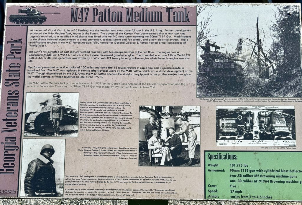 CORDELE M47 PATTON MEDIUM TANK MEMORIAL PLAQUE