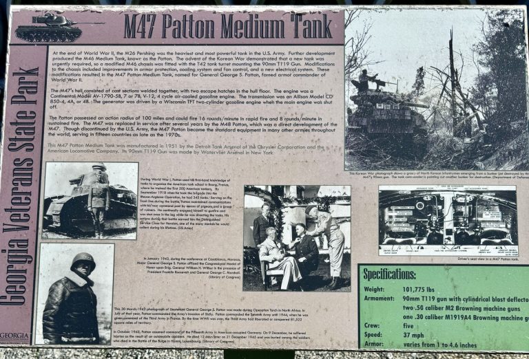 CORDELE M47 PATTON MEDIUM TANK MEMORIAL PLAQUE