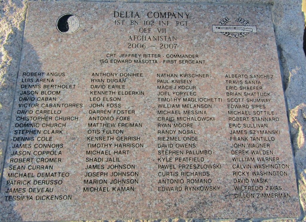 DELTA COMPANY 1ST BN 102 INF REG HONOR ROLL MEMORIAL