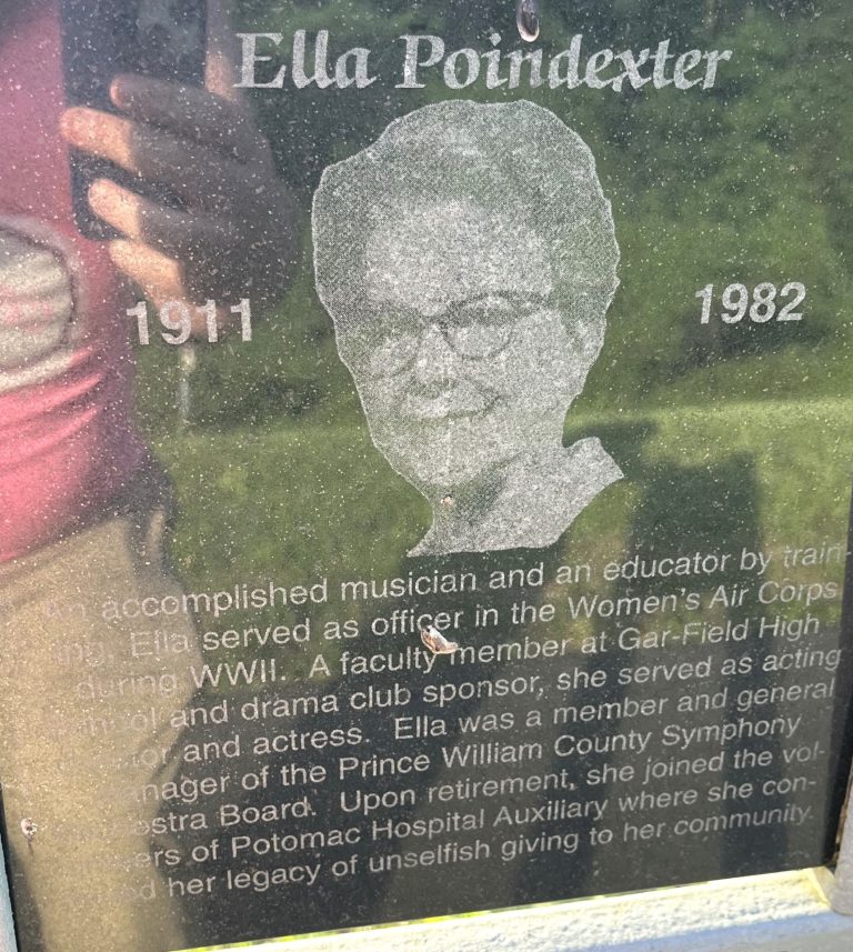 ELLA POINDEXTER WAR MEMORIAL PLAQUE