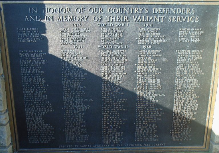 GARRETT WORLD WARS MEMORIAL PLAQUE