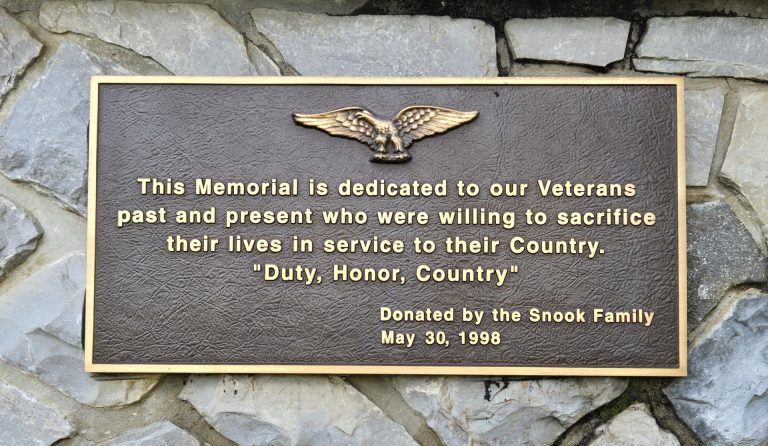 HAGERSTOWN VETERANS MEMORIAL WALL PLAQUE A