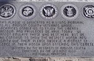 MADISON COUNTY VETERANS MEMORIAL TABLET