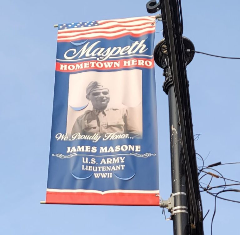 MASPETH HOMETOWN HERO JAMES MASONE MEMORIAL BANNER