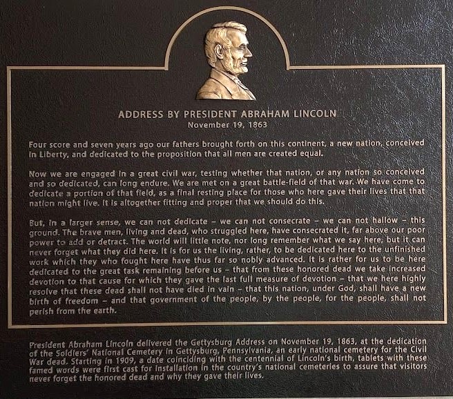 NASHVILLE ADDRESS BY PRESIDENT ABRAHAM LINCOLN MEMORIAL PLAQUE