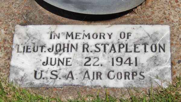 LIEUT. JOHN R. STAPLETON MEMORIAL FLAGPOLE STONE