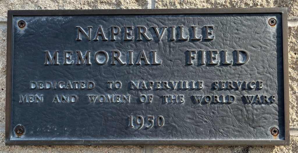 NAPERVILLE MEMORIAL FIELD PLAQUE