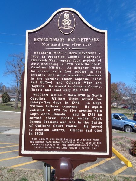 REVOLUTIONARY WAR VETERANS MEMORIAL MARKER BACK PEORIA